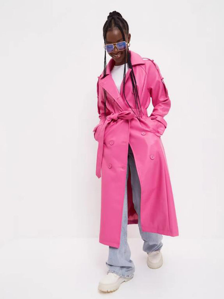 Damen modischer Trenchcoat mit Gürtel Drune