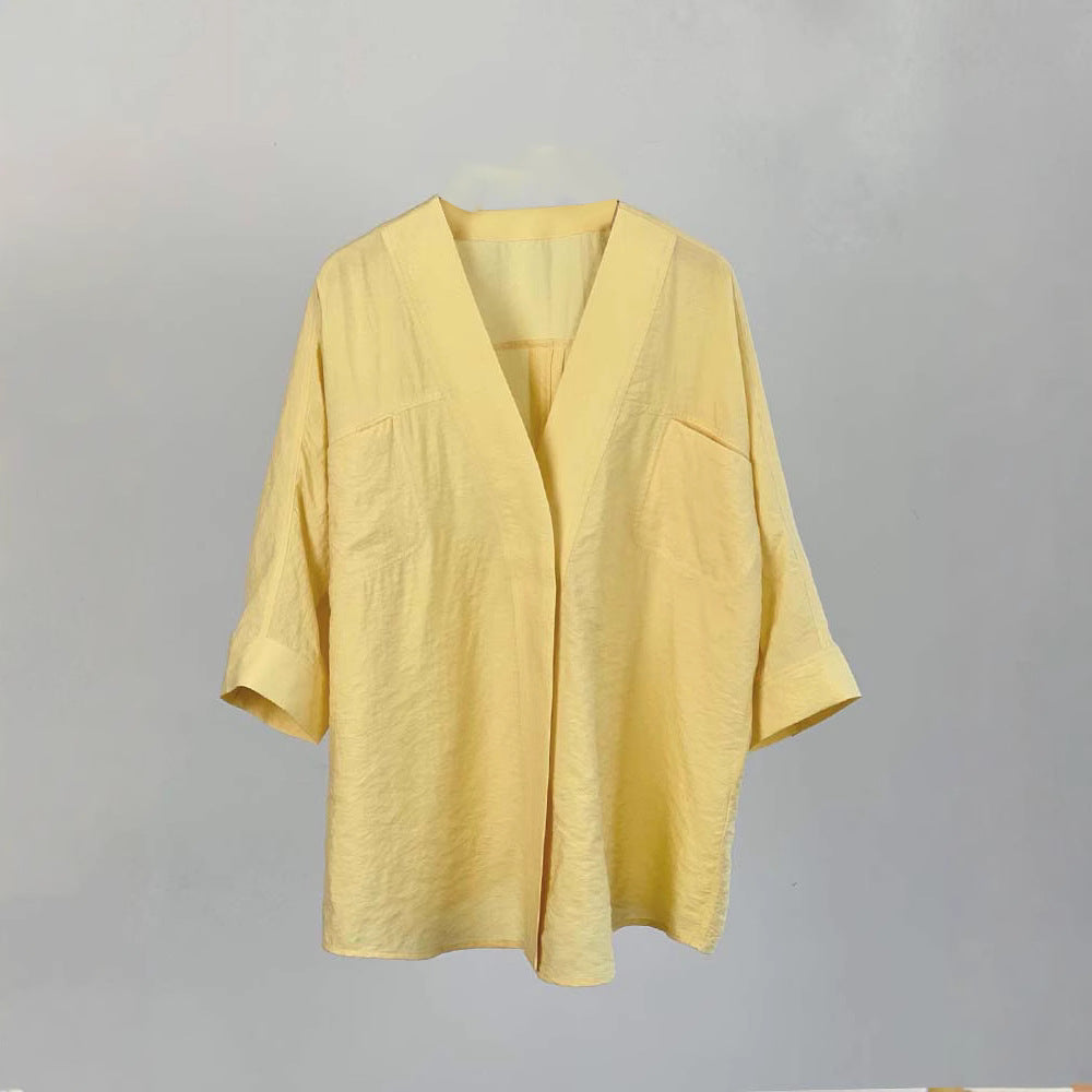 Damen lässige und elegante offen geschnittene Bluse Drune