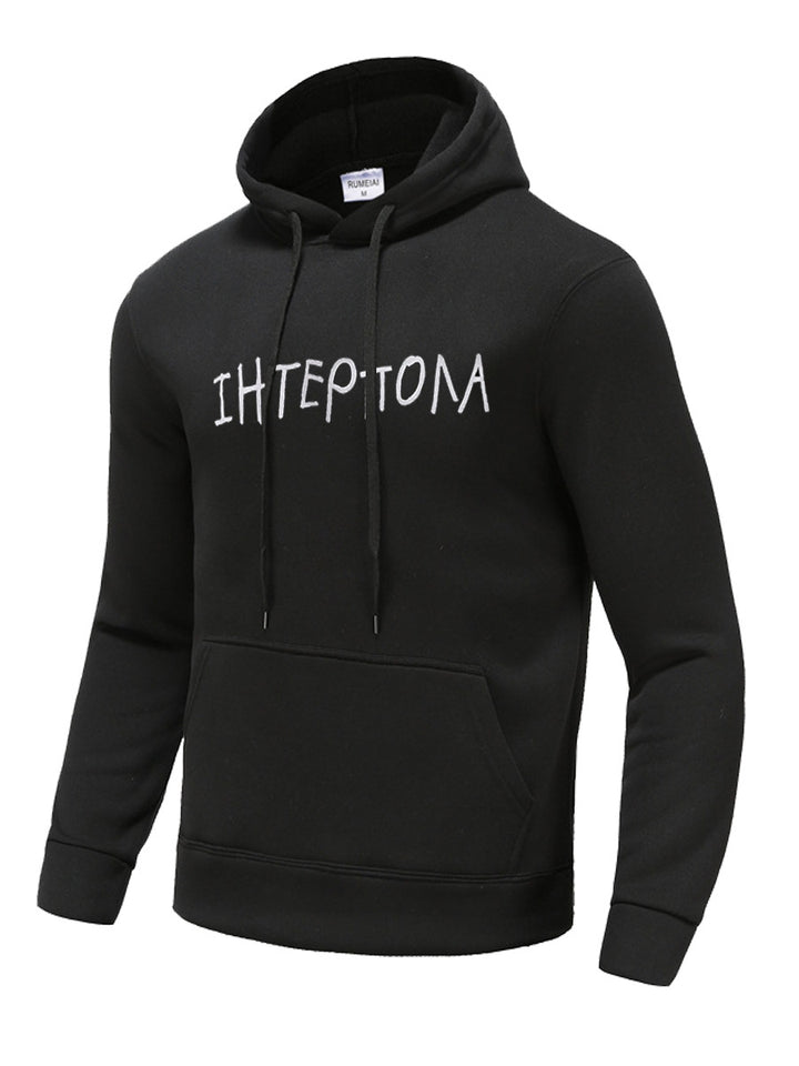 Damen Kapuzenpullover mit kreativem Schriftzug und bequemer Passform Drune