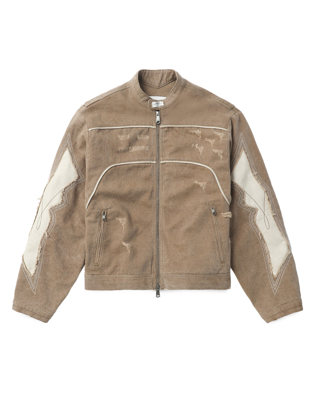 Damen Modische Jacke im Vintage-Stil mit kunstvollen Ziernähten und abgetragenem Effekt Drune