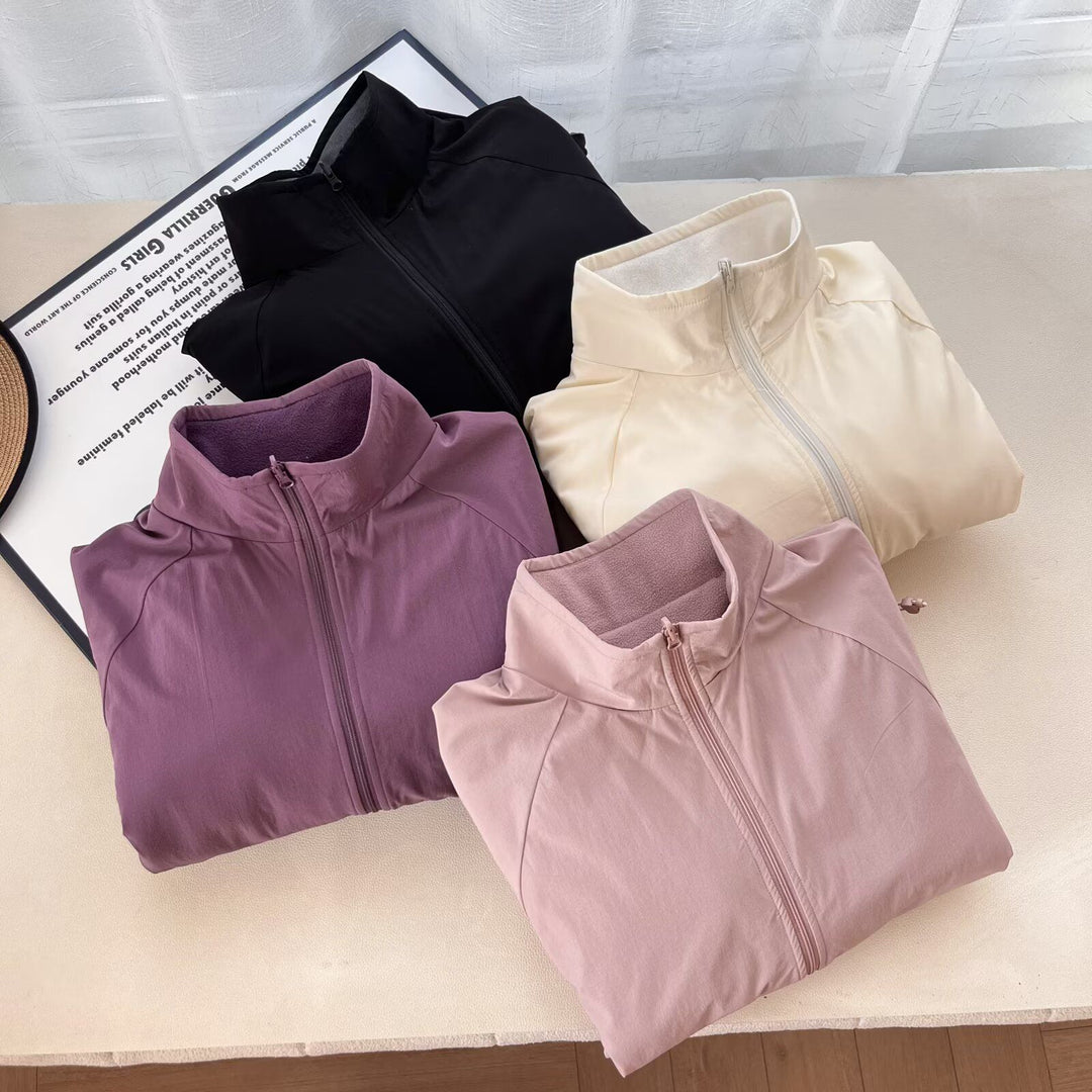 Damen Kuschelige Fleecejacke mit hohem Kragen und praktischen Eingrifftaschen Drune