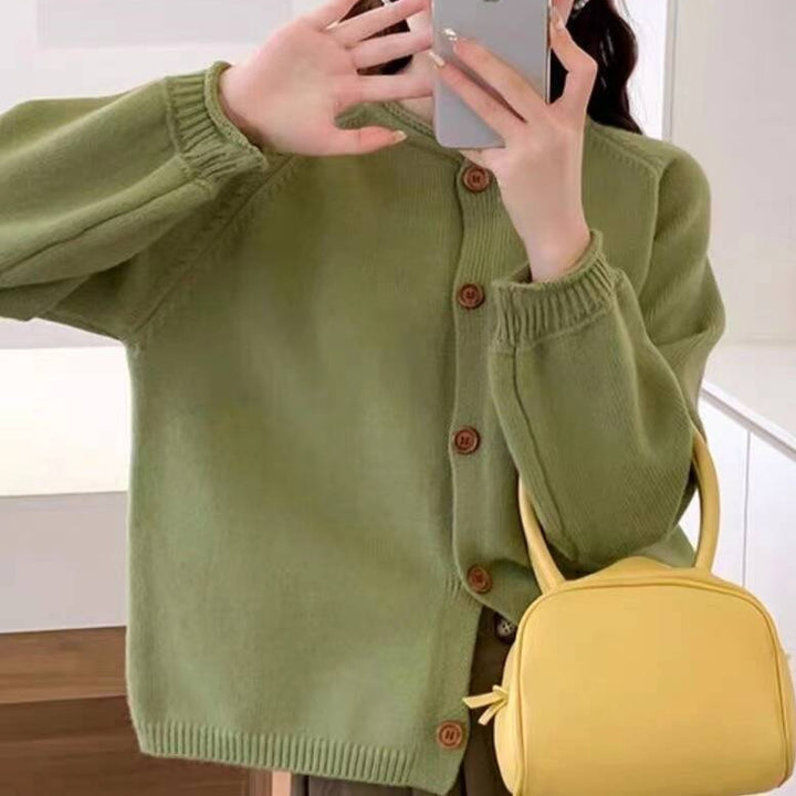 Damen Strickjacke mit asymmetrischem Schnitt und großzügigen Ballonärmeln Drune
