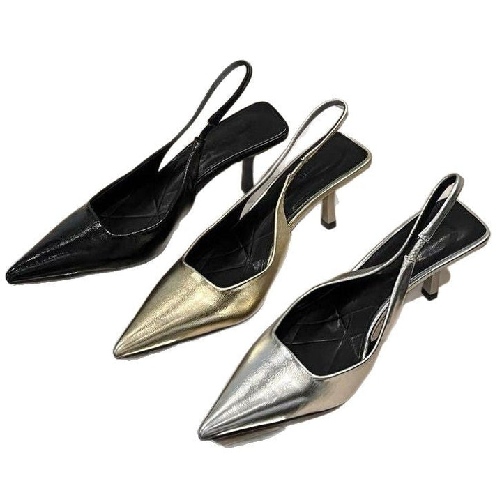 Damen Slingback Pumps aus hochwertigem Metallic-Leder Drune