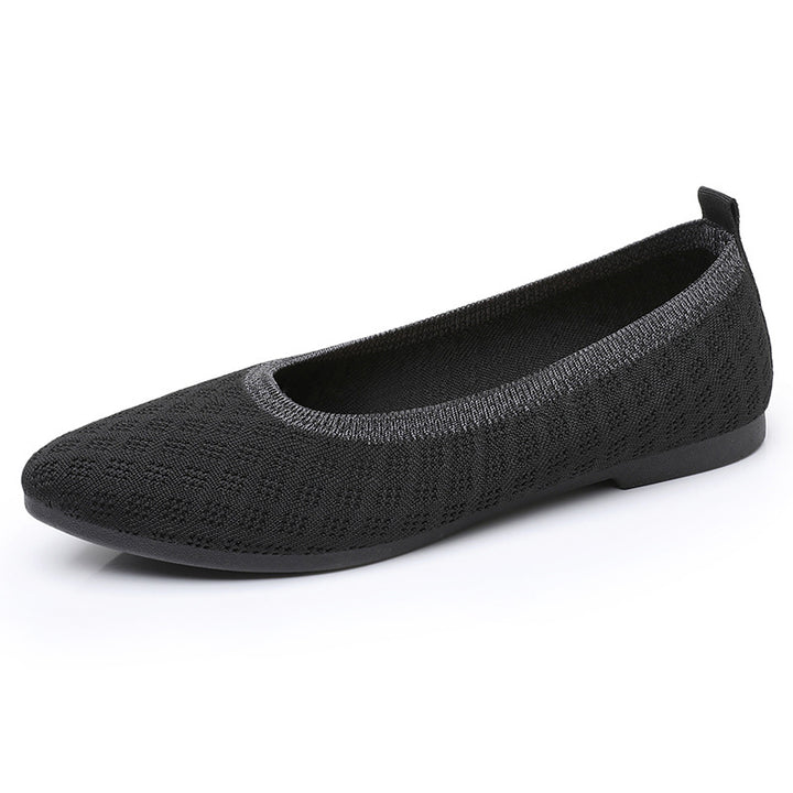 Damen nan gestrickter Ballerina-Slip-On mit atmungsaktiver 3D-Struktur und gepolstertem Memory-Fußbett Drune