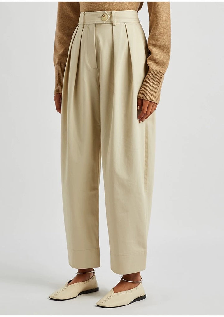 Damen elegante und weit geschnittene Hochbundhose Drune