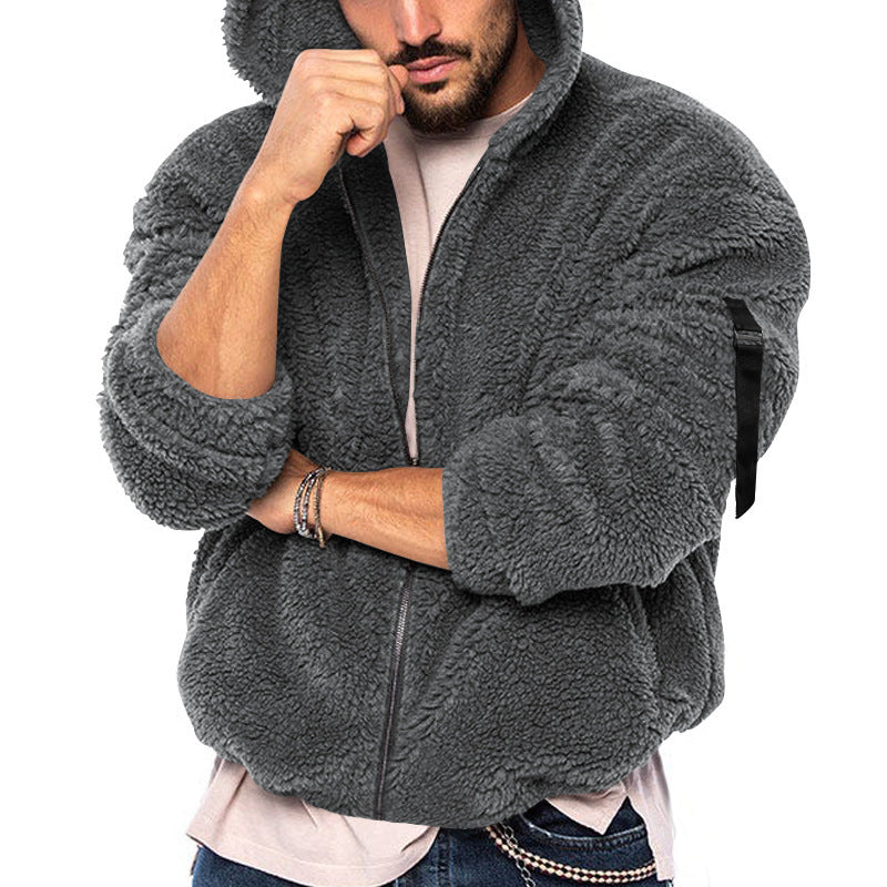 Herren Fleecejacke mit weichem Innenfutter und Kapuze Drune