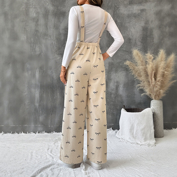 Damen Latzhose mit floralem Druck und praktischem Schnitt Drune