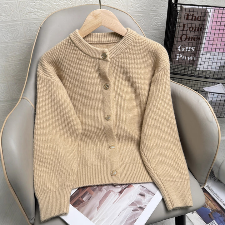 Damen Strickjacke mit Knopfdetails und modernem Strukturmuster Drune