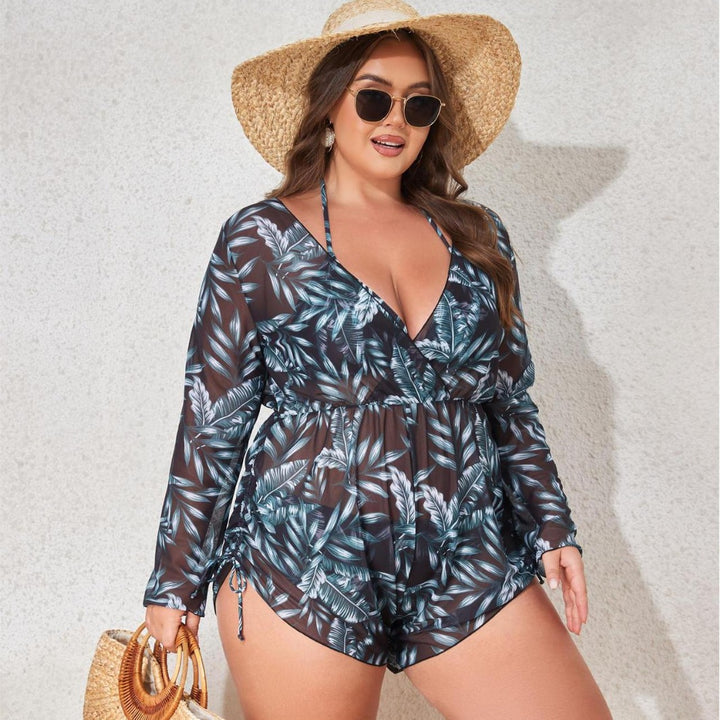 Damen Strandbikini-Set mit transparentem Überwurf Drune