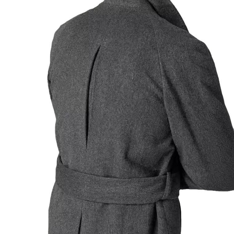 Herren modischer Wolltrenchcoat mit Bindegürtel und großen Taschen Drune