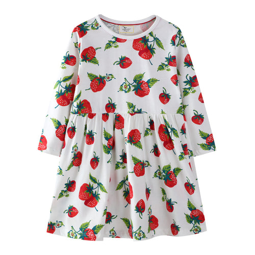 Mädchen Freizeitkleid mit Erdbeer-Muster Drune