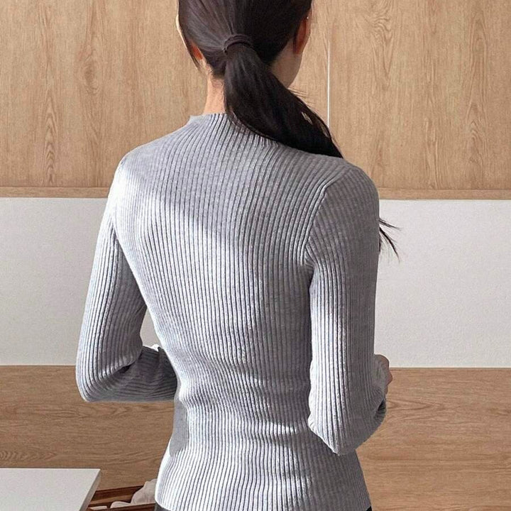 Damen Hochwertiger Stehkragen Pullover Drune