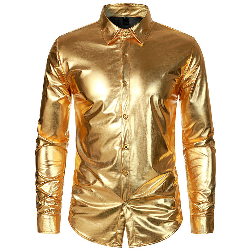 Herren Glamouröses Metallic-Oberhemd Drune