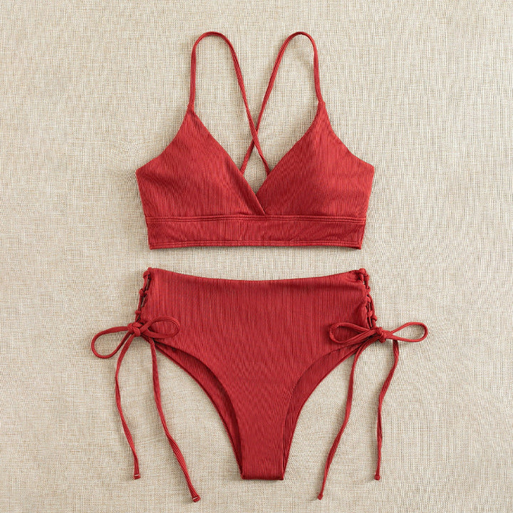 Damen Bikini-Set mit verstellbaren Trägern und raffinierten Schnürdetails Drune