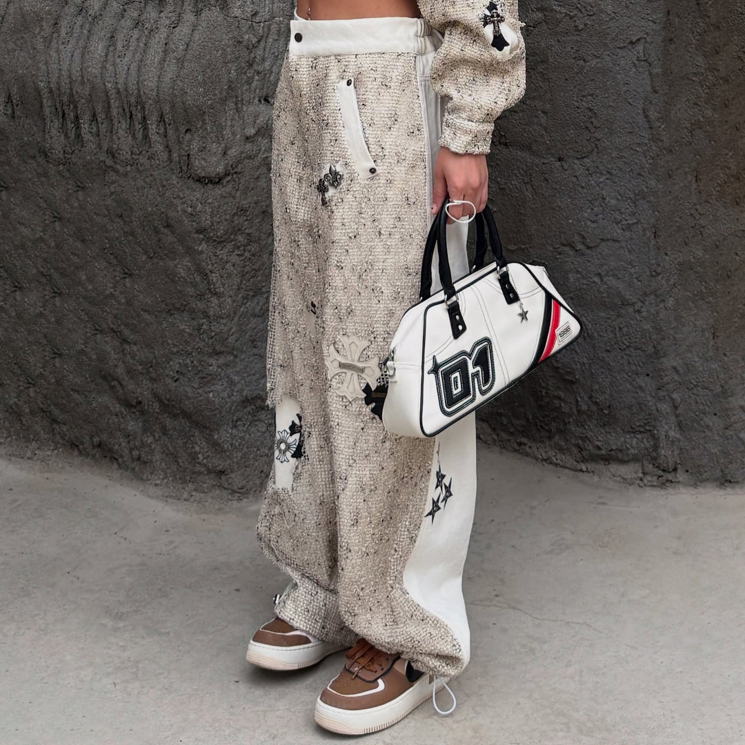Damen Kawai Crop-Jacke mit einzigartigen Stickereien und modischem Schnitt Drune
