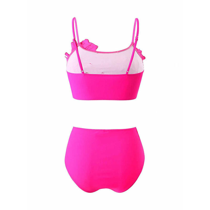 Damen Bikini-Set mit floralem 3D-Design und hochgeschnittenem Unterteil Drune