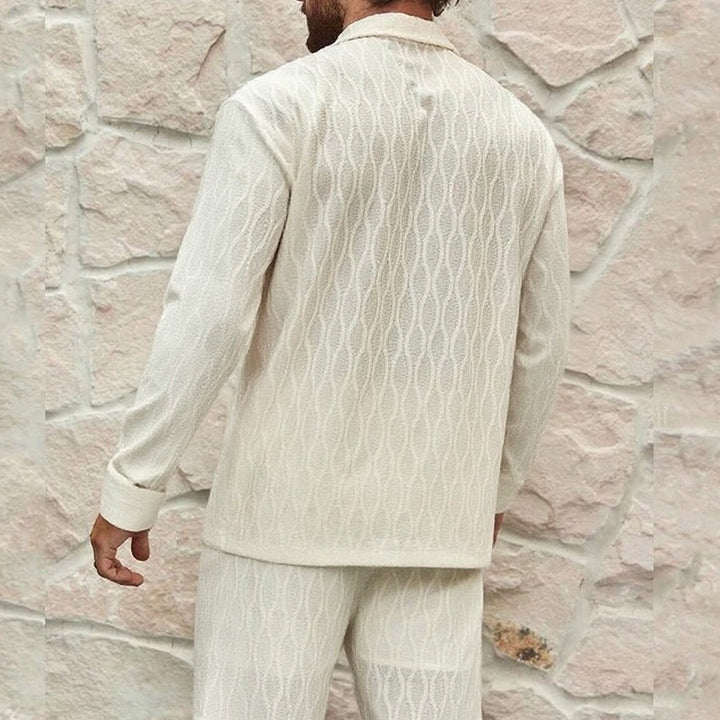 Herren eleganter Set mit feinem Strukturmuster und komfortablem Schnitt Drune