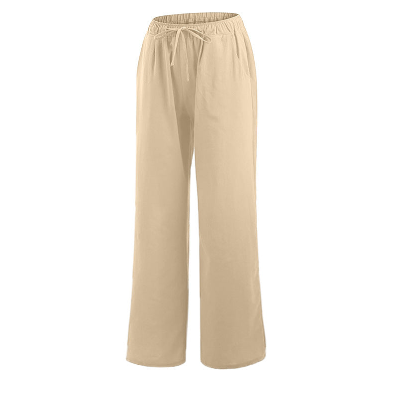 Damen Bequeme weite Leinenhose Drune
