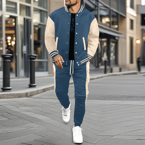 Herren Urbaner Sportanzug mit modischer Bomberjacke und Jogginghose Drune