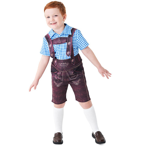 Herren nan kurze Trachtenlederhose mit verstellbaren Trägern und traditioneller Stickerei Drune