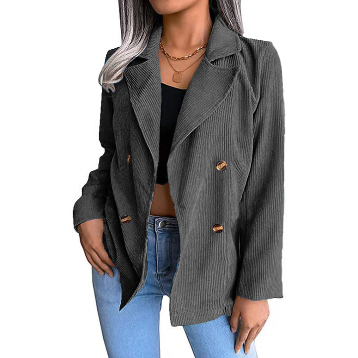 Damen Cord-Jacke mit doppelter Knopfleiste und modernem Schnitt Drune