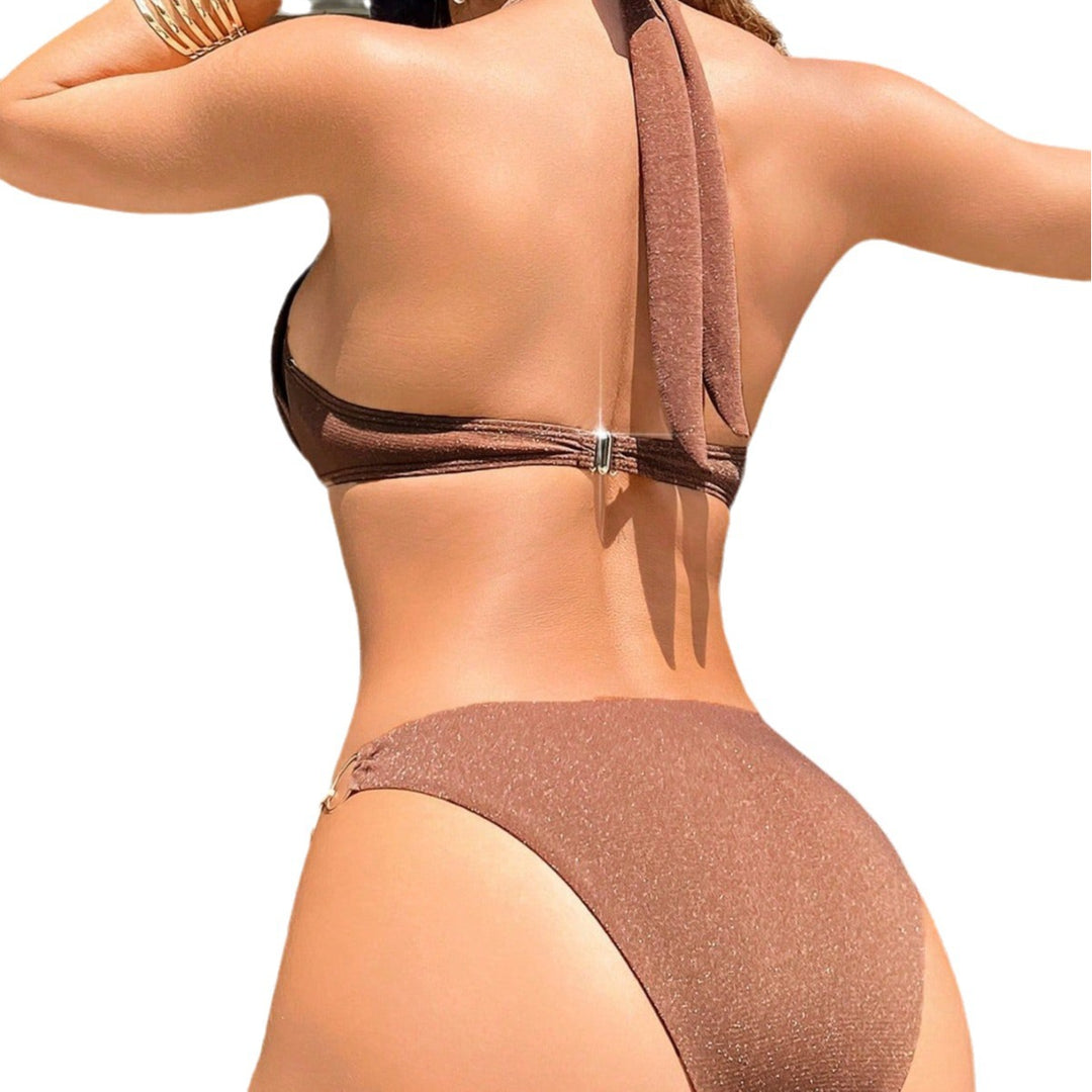 Damen Triangel-Bikini mit goldenen Ringakzenten Drune