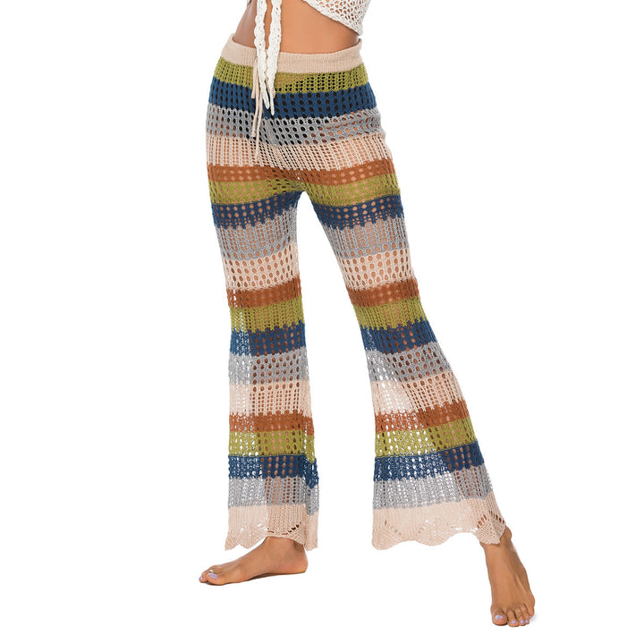 Damen Luftige Häkelhose im Boho-Stil mit hoher Taille Drune