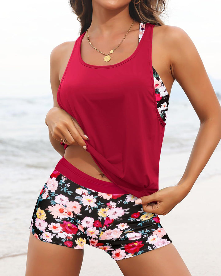 Damen Sportliches Tankini-Oberteil mit elegantem Rückenausschnitt Drune