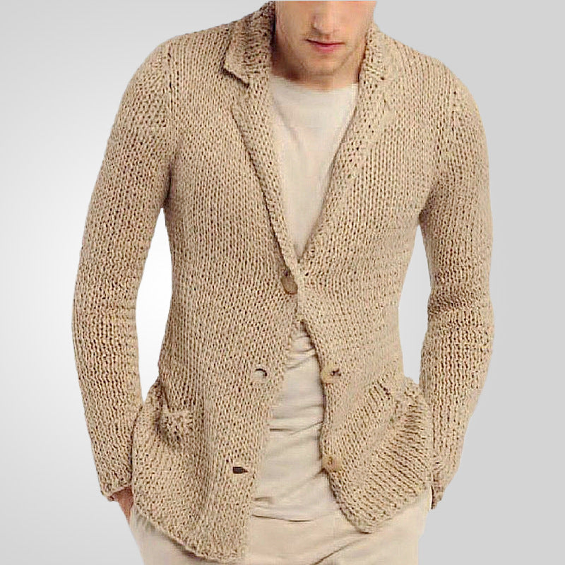 Herren Strickblazer mit natürlichem, rustikalem Design und praktischen Taschen Drune