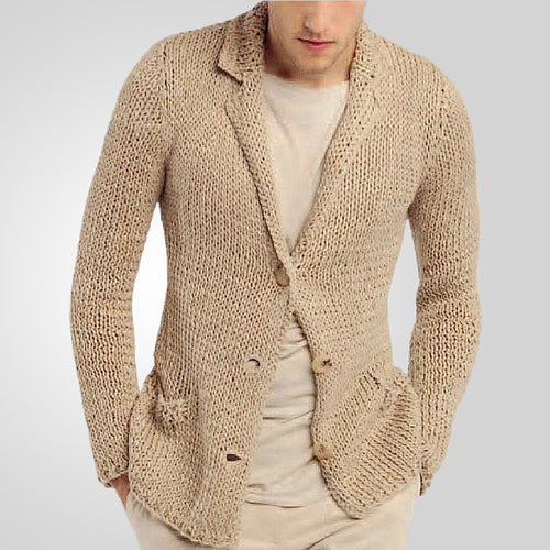 Herren Strickblazer mit natürlichem, rustikalem Design und praktischen Taschen Drune
