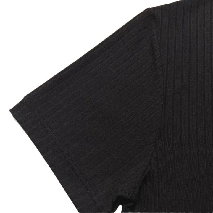 Herren Kurzarm-Henley-Shirt mit strukturiertem Stoff Drune