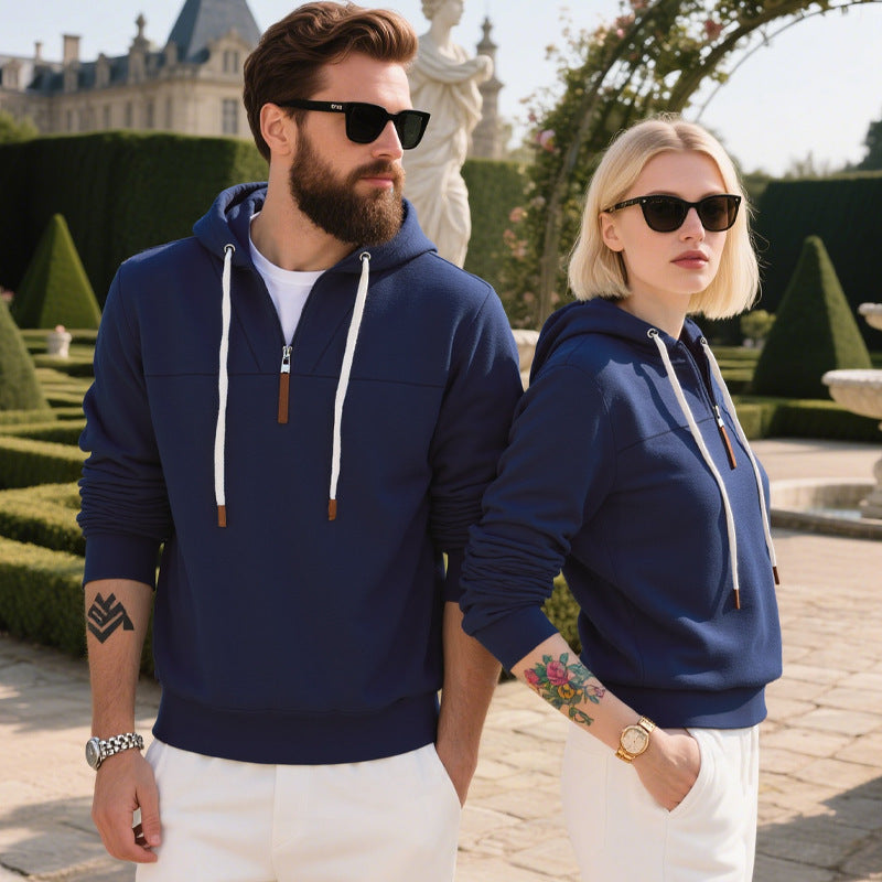 Herren sportlicher Kapuzenpullover mit halbem Reißverschluss und hochwertigen Materialien Drune