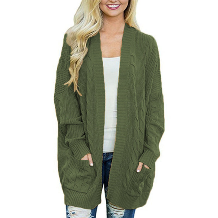 Damen Grobstrick Cardigan mit tiefen Taschen und eleganter Struktur Drune