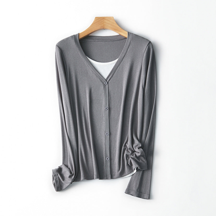Damen Leichtgewicht Langarm Button-Up Cardigan Drune