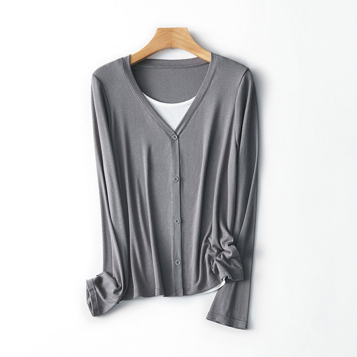 Damen Leichtgewicht Langarm Button-Up Cardigan Drune