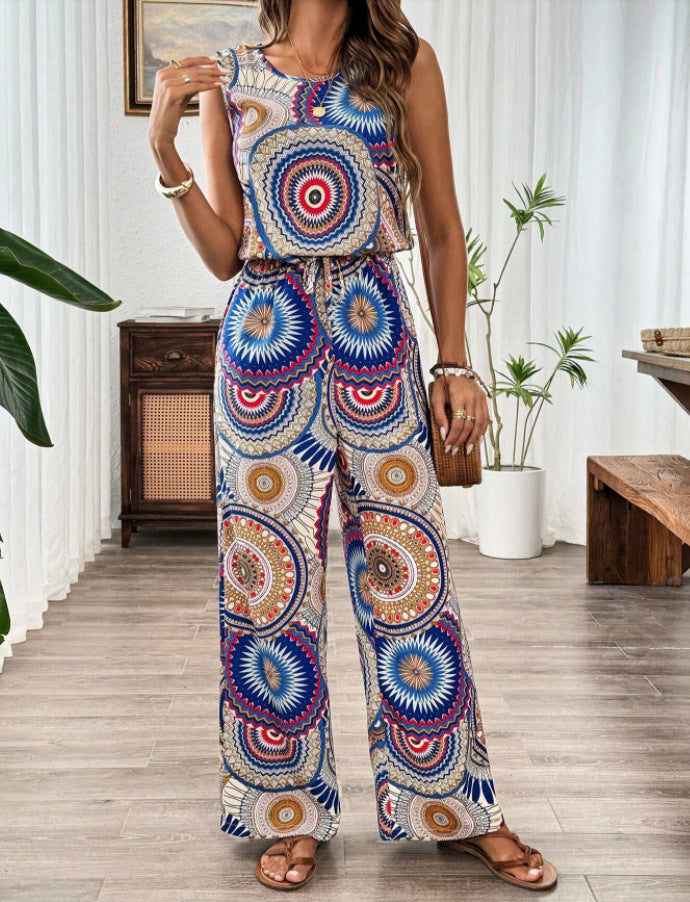 Damen Bohemian Weitbeiniger Overall Drune