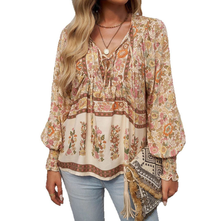 Damen Blusenshirt mit floralem Design und lässigem Schnitt Drune