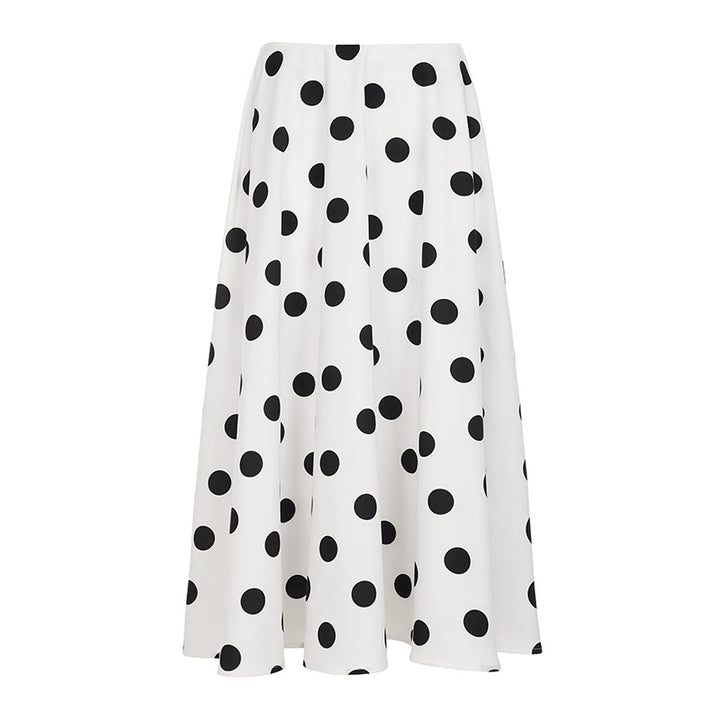 Damen Maxirock mit auffälligem Polkadot-Muster und voluminösem Schnitt Drune
