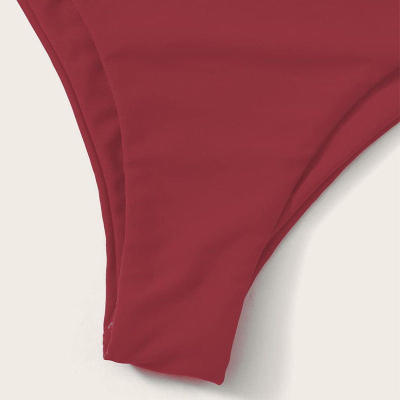 Damen Einseitiger Bikini mit hohem Bund und elegantem Knoten Drune