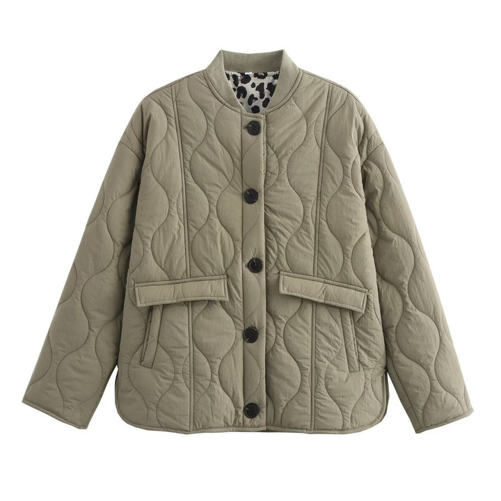 Damen gesteppte Übergangsjacke mit praktischen Taschen und elegantem Stehkragen Drune