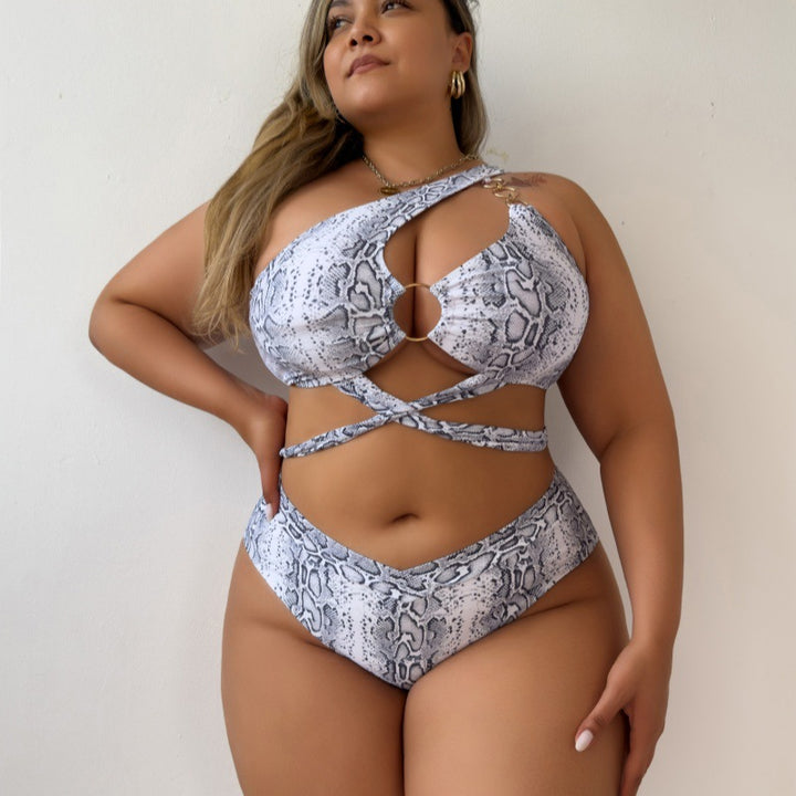 Damen Asymmetrisches Cut-Out Bikini-Set Drune