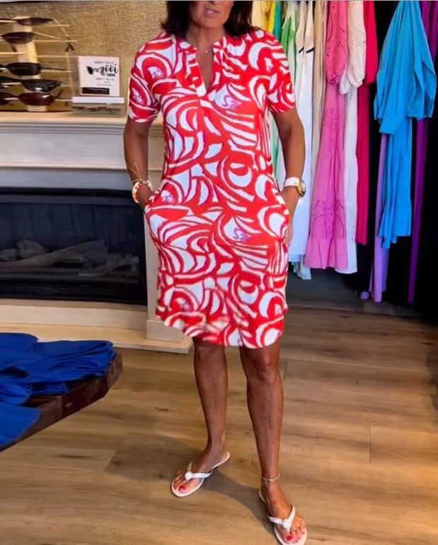 Damen Sommerkleid mit modernem Muster Drune