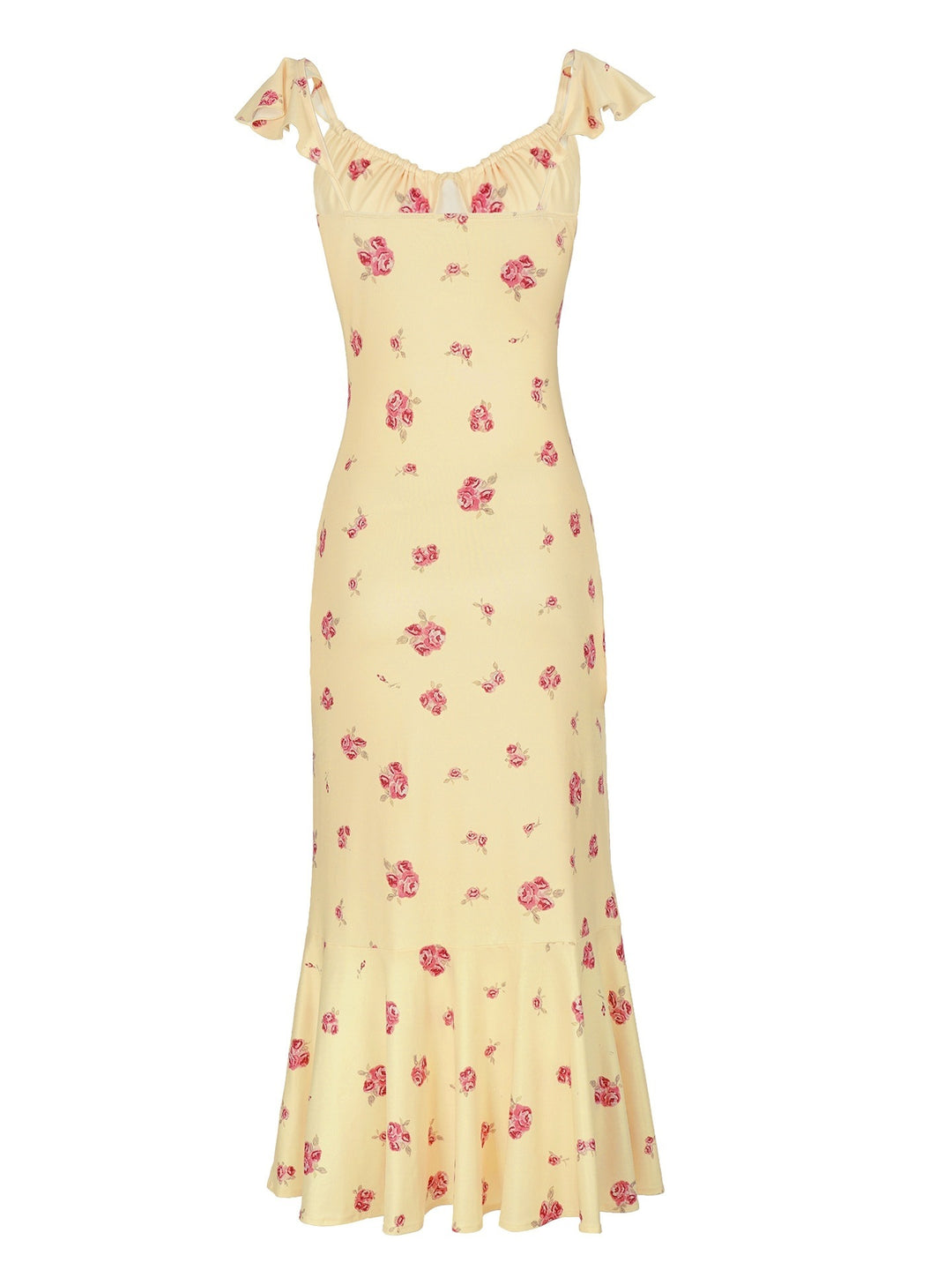 Damen Maxikleid mit floralen Rüschen und elegantem Schnitt Drune
