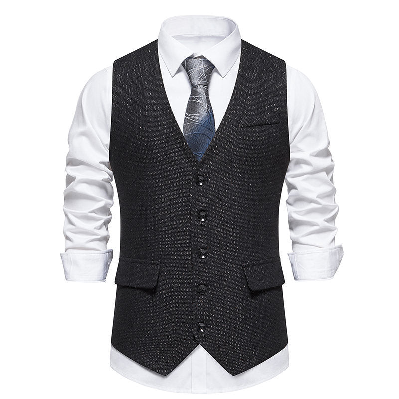 Herren elegante Weste mit feinen Knopfdetails Drune