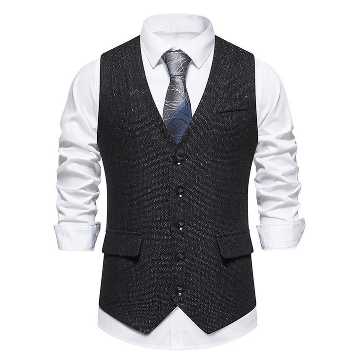 Herren elegante Weste mit feinen Knopfdetails Drune