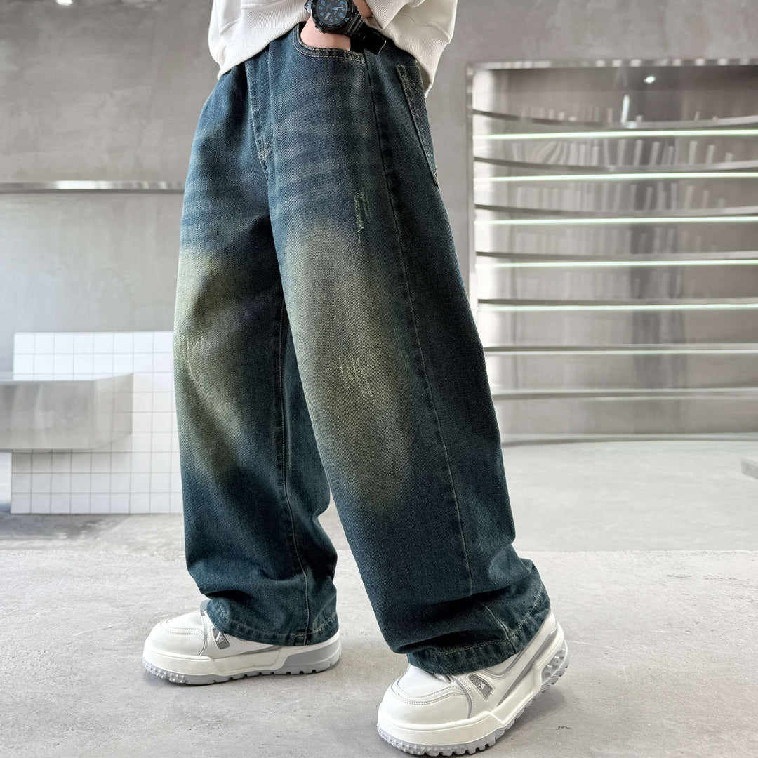 Damen weite Jeans im urbanen Stil mit praktischen Taschen Drune