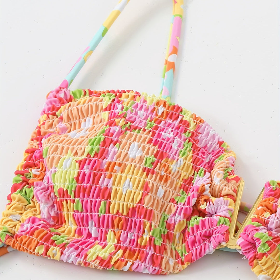 Damen Bandeau-Bikini mit verspieltem Rüschen-Design Drune
