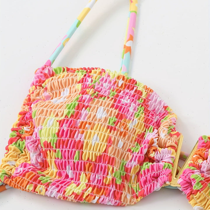 Damen Bandeau-Bikini mit verspieltem Rüschen-Design Drune