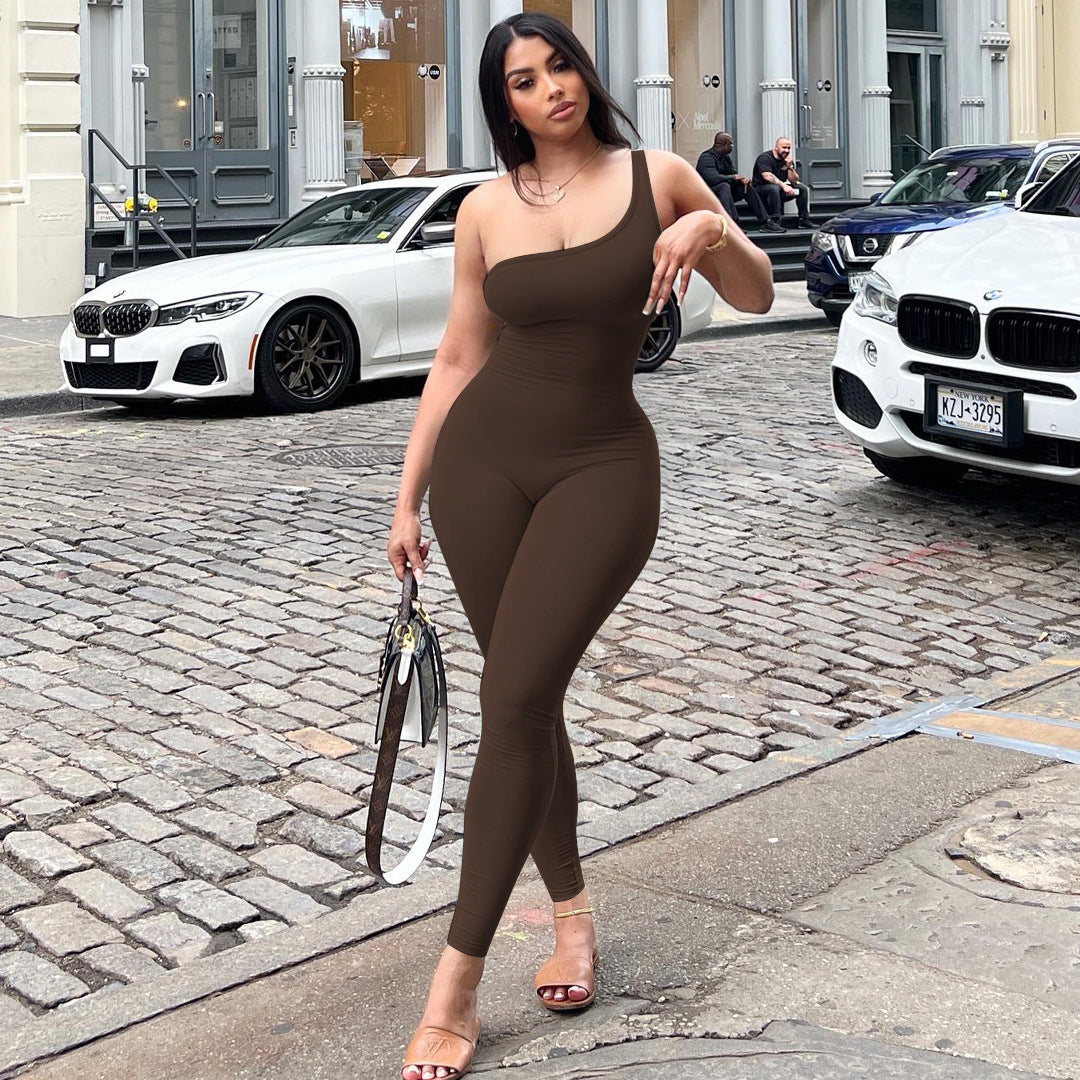 Damen Figurumspielender Bodysuit mit asymmetrischem Design Drune
