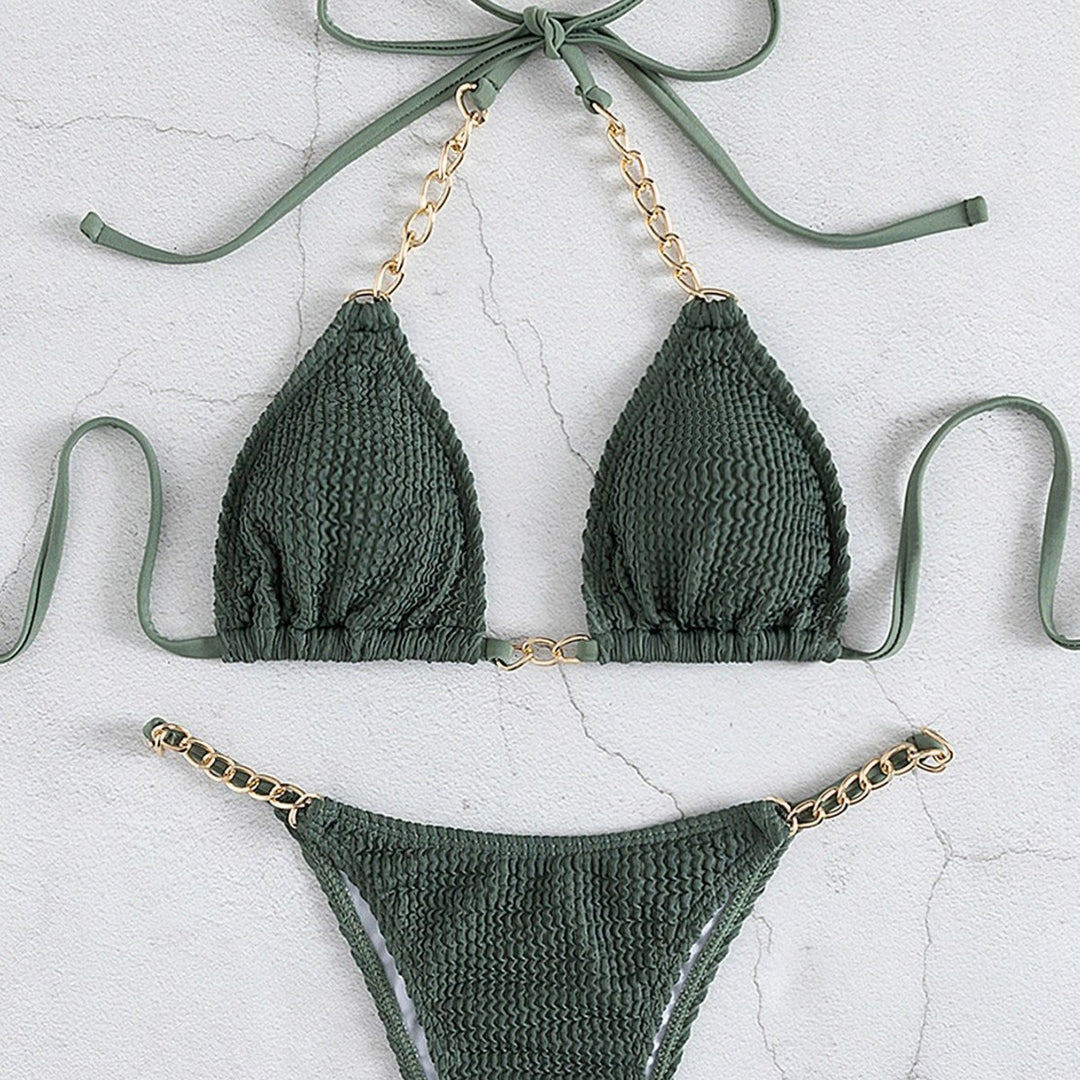 Damen Triangel-Bikini mit eleganten Kettenakzenten Drune